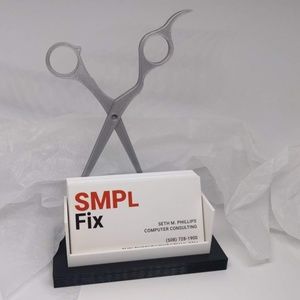 Silver & Black Hair Stylist Card Holder-Display